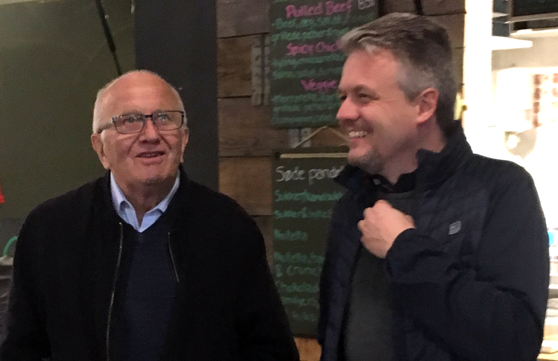 Sammen med Werner Kniesel efter en suveræn bibelskoledag med Connections Danmark 29. oktober 2018