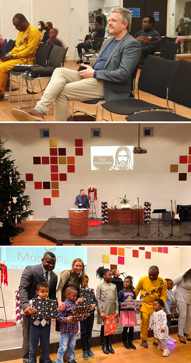 Besøger IHCC Århus 29.11.20 - med pastor Frank og Ana Appiah